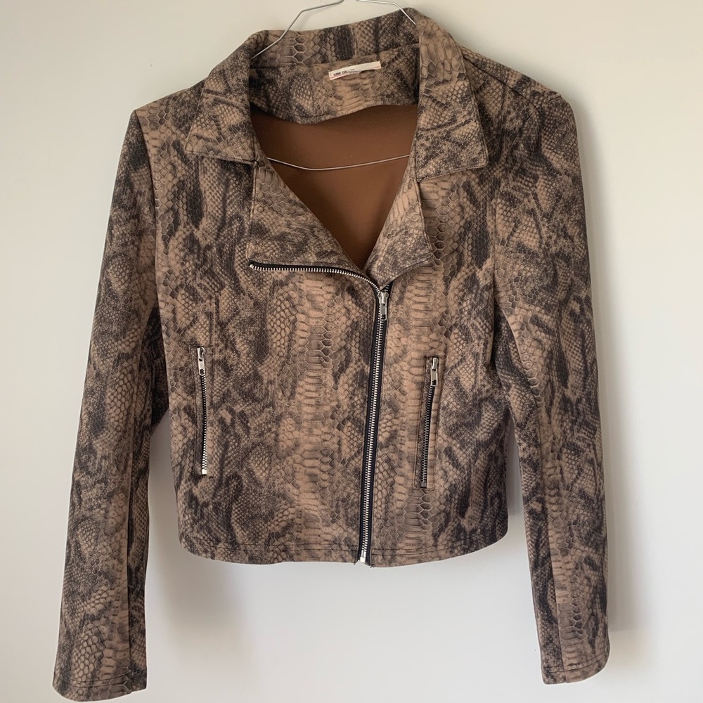 Suede snake skin blazer
